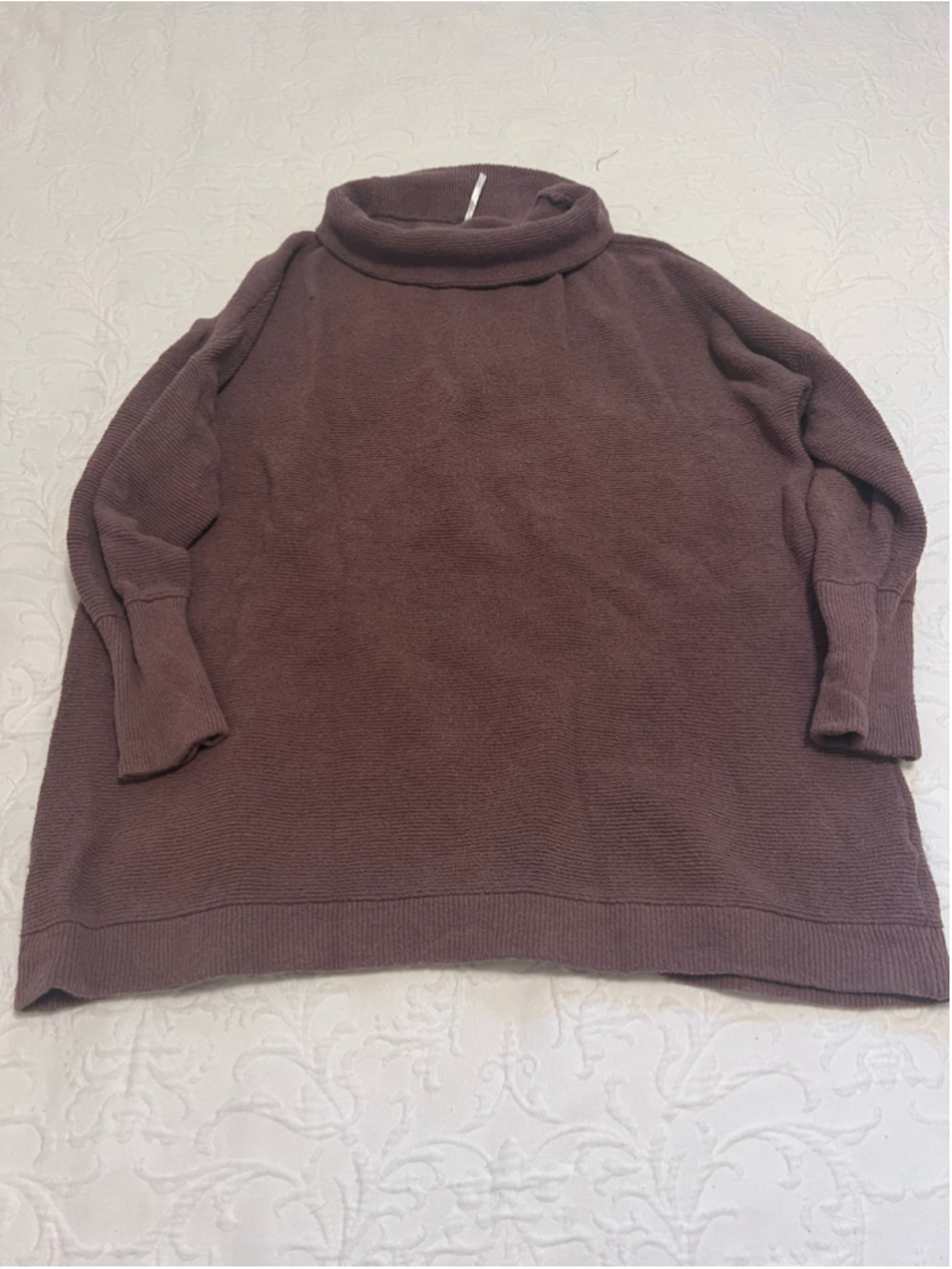 Women's Free People Ottoman Brown Cowl Neck Sweater Tunic Size L